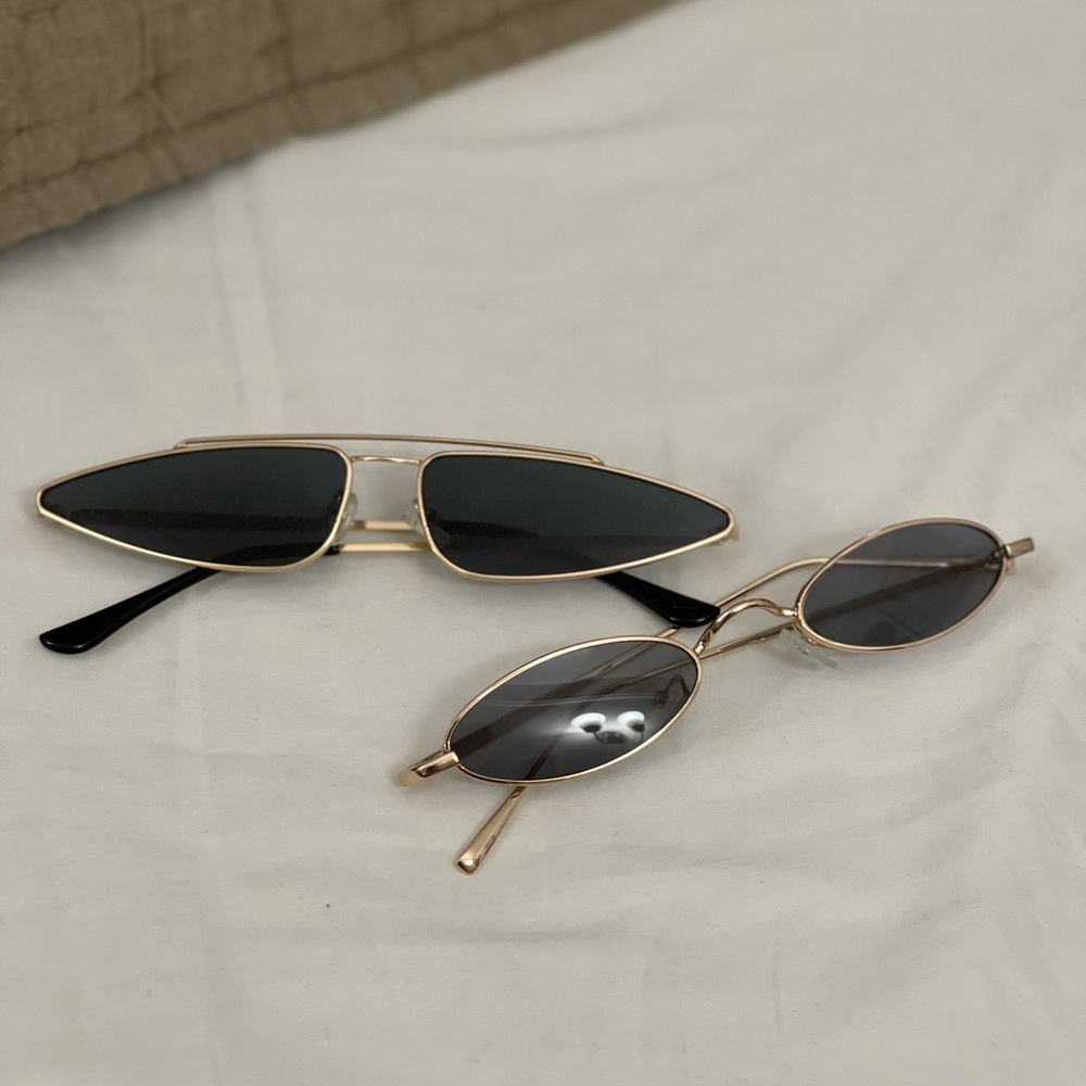 Vintage Small Sunglasses with gold frame BOGO